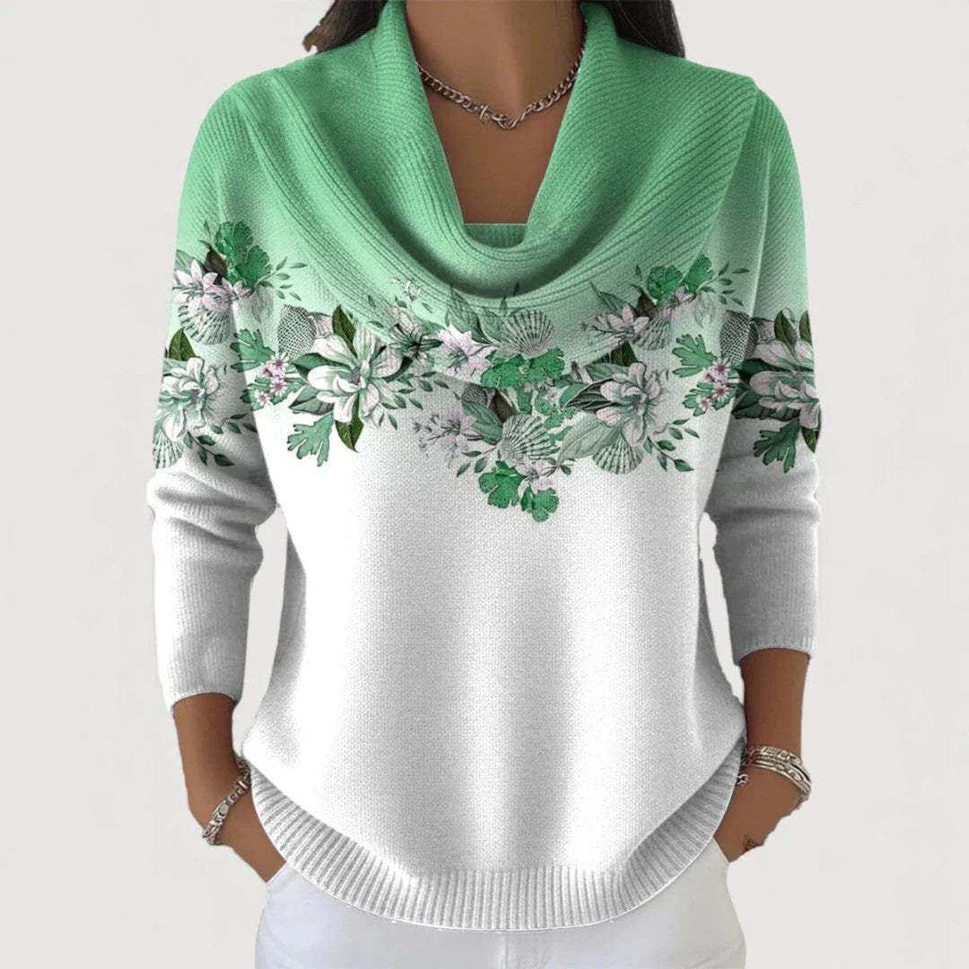 ⏰ Last day, save 50%! 💥Floral knit turtleneck sweater