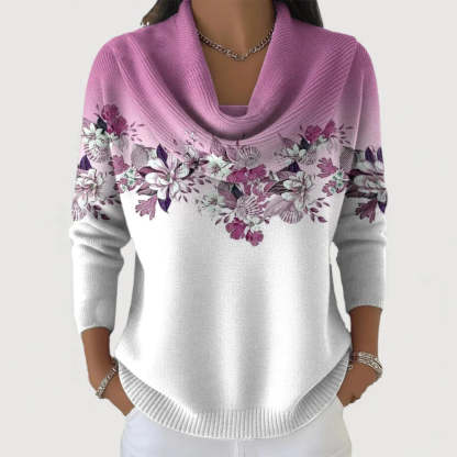 ⏰ Last day, save 50%! 💥Floral knit turtleneck sweater