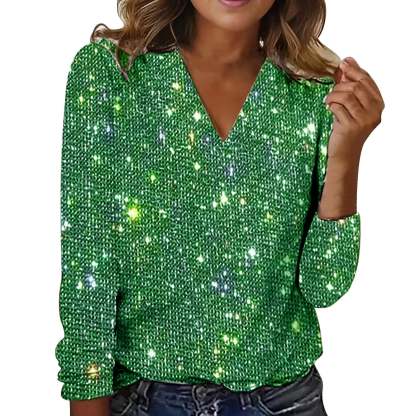 ⏰ Last day, save 50%! 💥New Women's Casual Solid Color Sequin Long-Sleeve T-Shirt