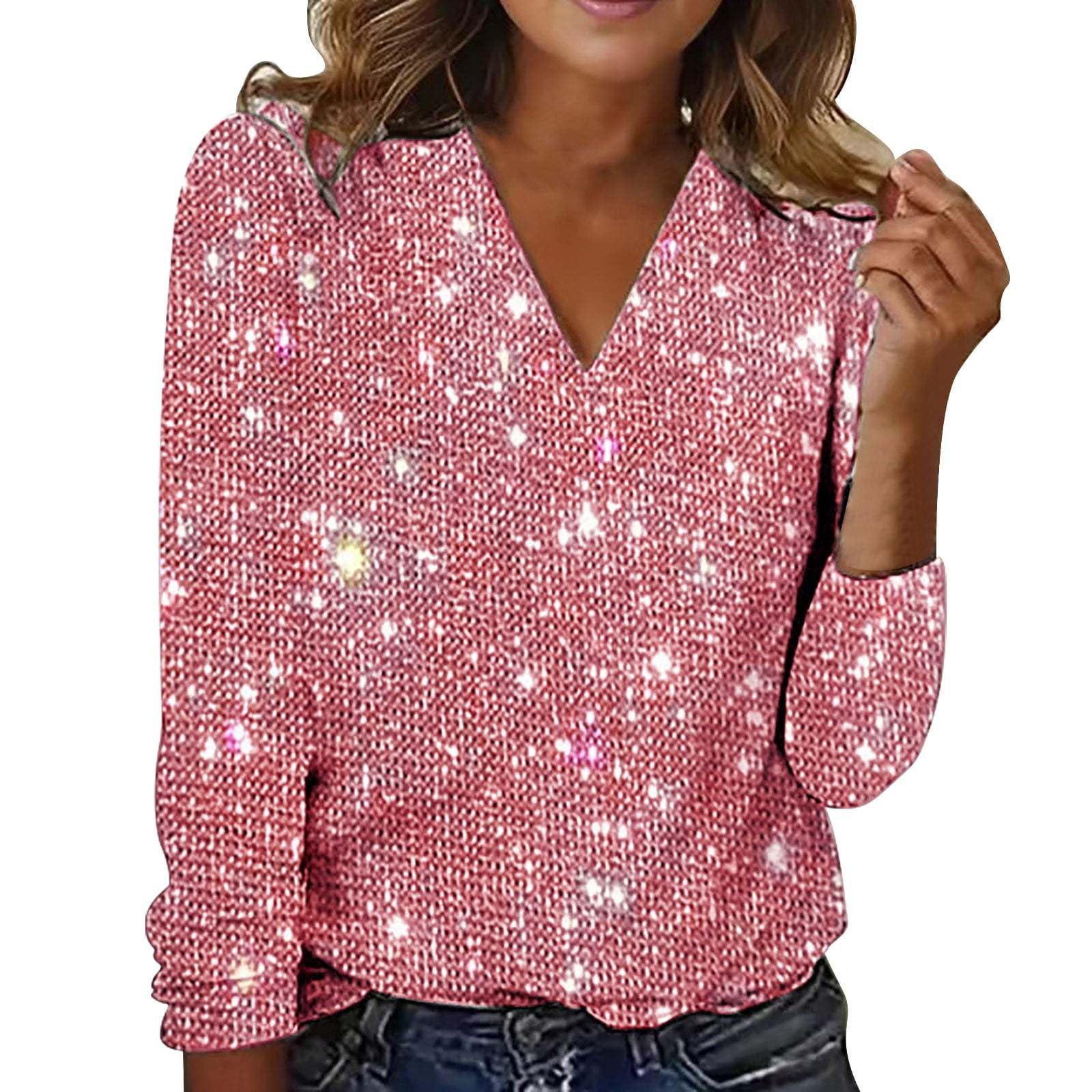 ⏰ Last day, save 50%! 💥New Women's Casual Solid Color Sequin Long-Sleeve T-Shirt