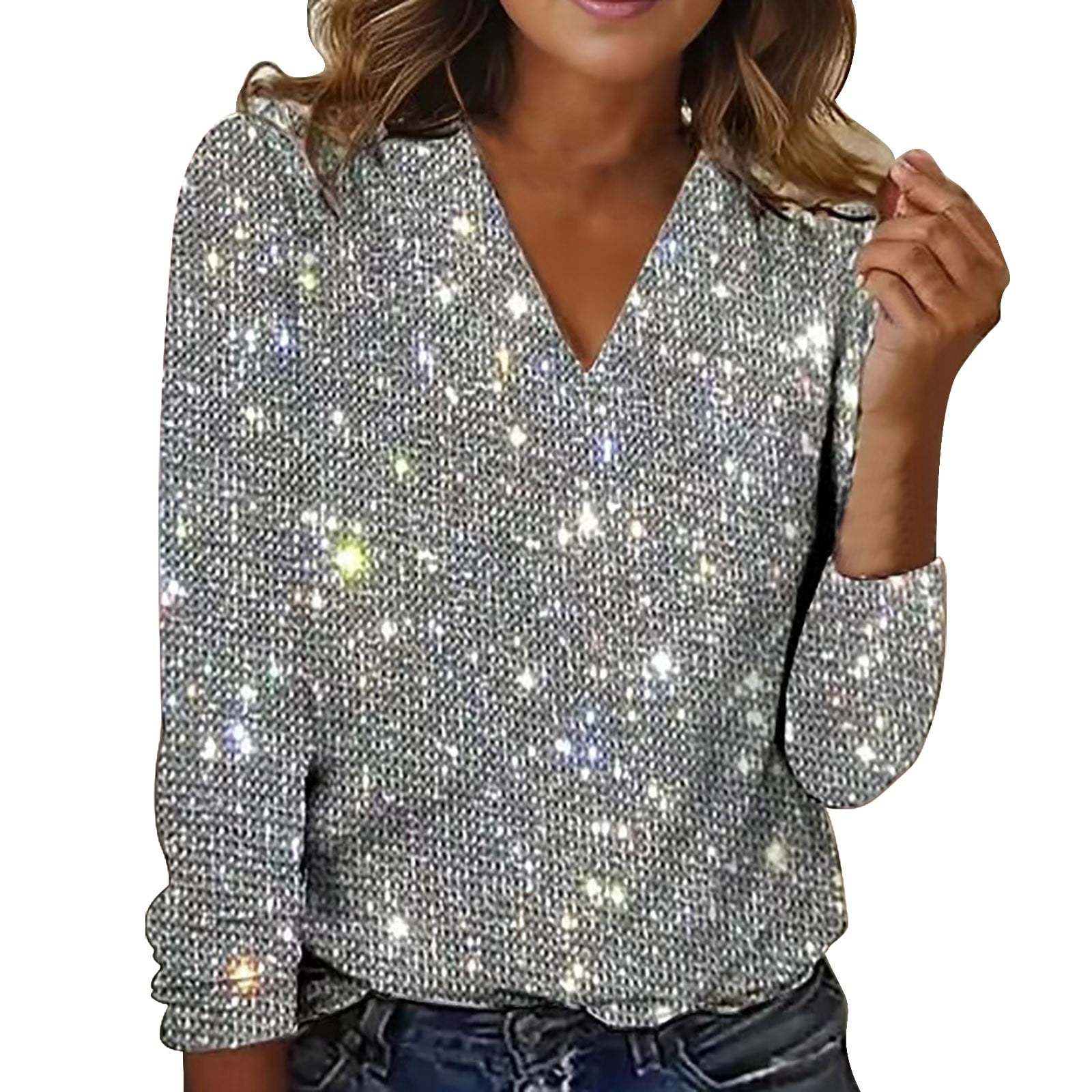 ⏰ Last day, save 50%! 💥New Women's Casual Solid Color Sequin Long-Sleeve T-Shirt