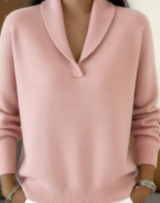 Clearance Sale🔥Elegant Shawl Collar Solid Color Pullover Sweater
