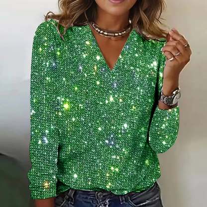 ⏰ Last day, save 50%! 💥New Women's Casual Solid Color Sequin Long-Sleeve T-Shirt