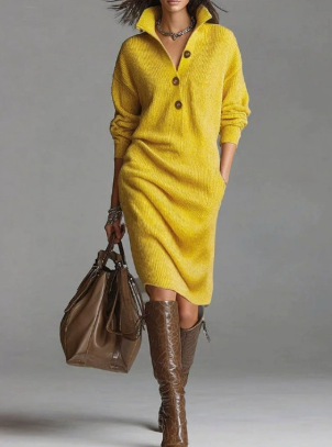 🎁Clearance Sale🔥 Mid-length sweater dress (Buy more, save more)