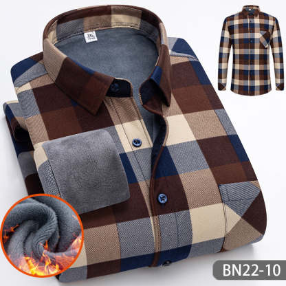 Autumn and winter men's casual thickened warm shirts
