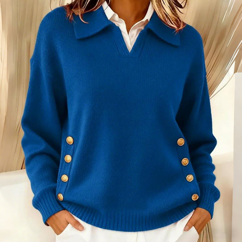 🎁 Clearance Sale🔥Women's Fashion Solid Color V-Neck Pullover