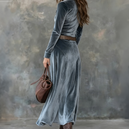 🎁 Clearance Sale🔥Women's Long Sleeve Velvet Maxi Dress