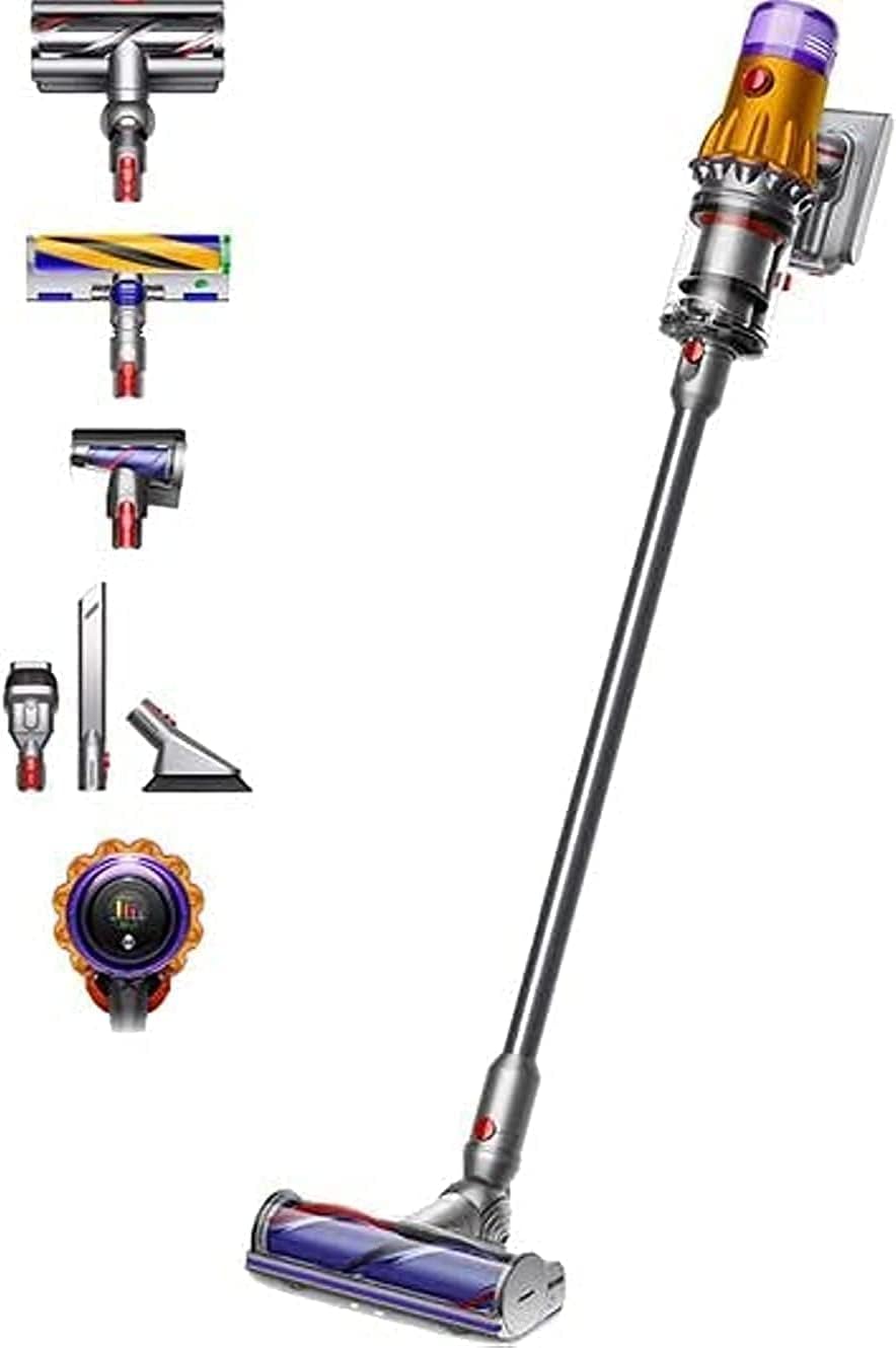 Dyson Yellow e Nickel DysonV12, V12 Detect Slim Absolute Vacuum, 0,35 litri-Comfyia