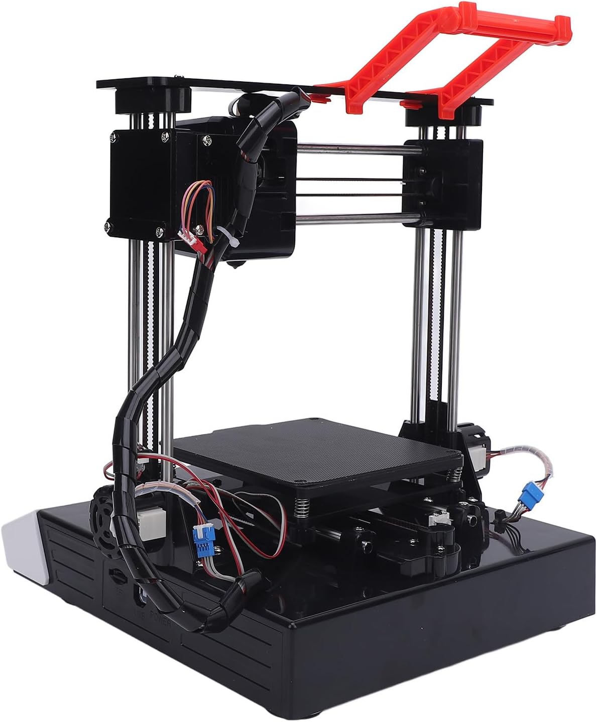 Mini stampante 3D - Filamento PLA TPU - 100x100x100mm Dimensione stampa - Ugello 0,4mm - Completamente Open Source- Formati STL - Macchina da Stampa 3D per Bambini e Principianti bianco arancio-Comfyia