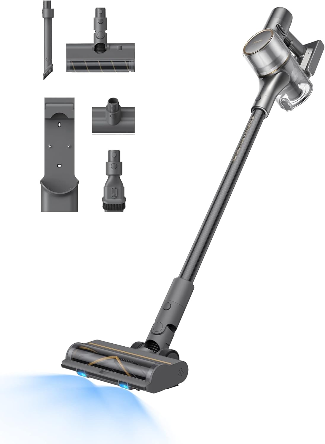 DREAME R20 Aspirapolvere senza fili, Aspirazione Potente 22,000PA 190AW, Autonomia 90min, Individuazione Sporco, Schermo LED, Luci LED Blu, Anti-Groviglio, Pulizia Casa, Peli di Animali Domestici-Comfyia