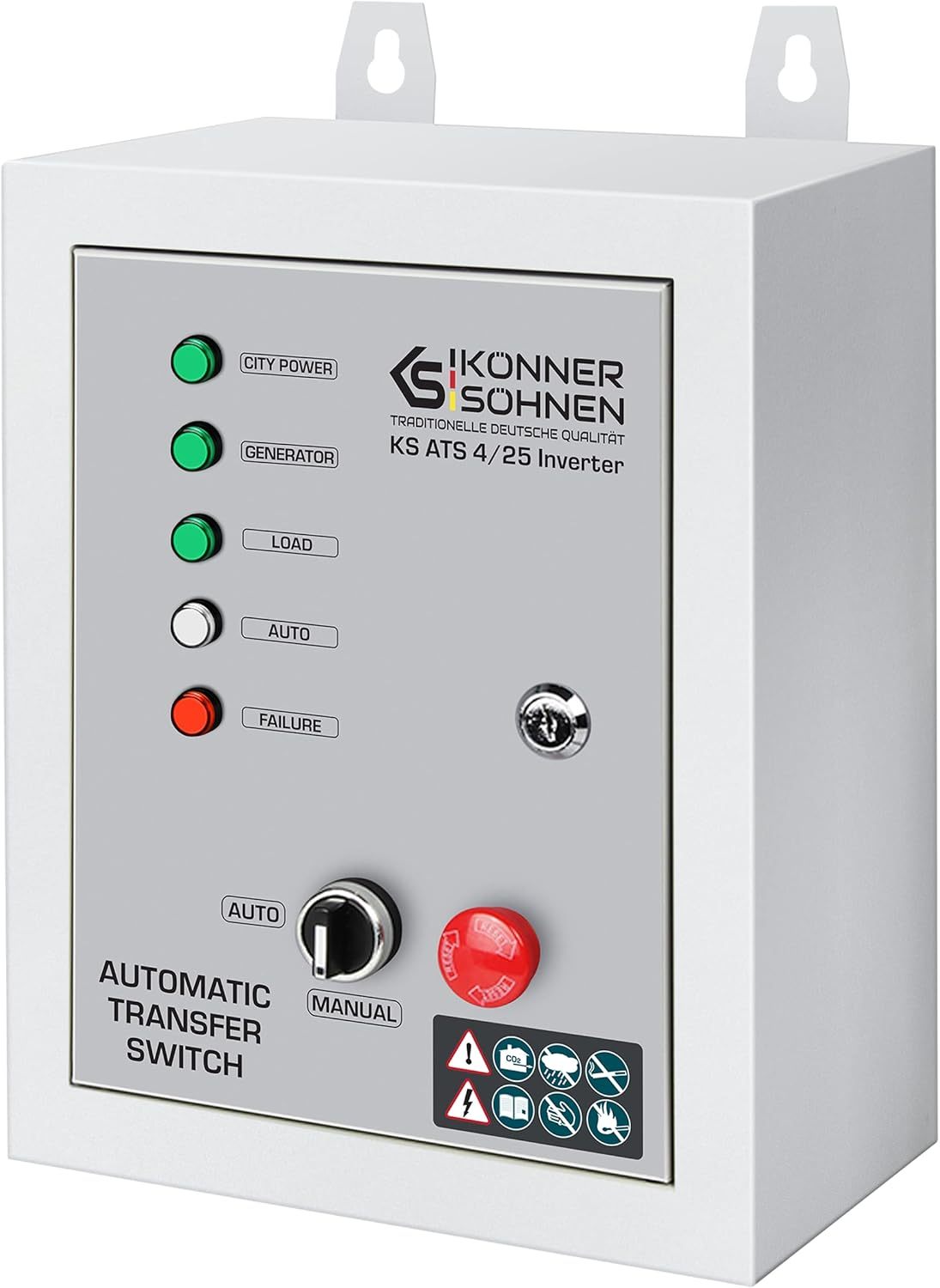 KeS KönnereSöhnen Generatore ATS 4 25 Inverter ATS Automatic Transfer Switch , Start Stop Generatore Automatico, 5.75 11.5 kW 230 V e 13 kW 400 V , Residenziale, Commerciale, Backup di emergenza-Comfyia