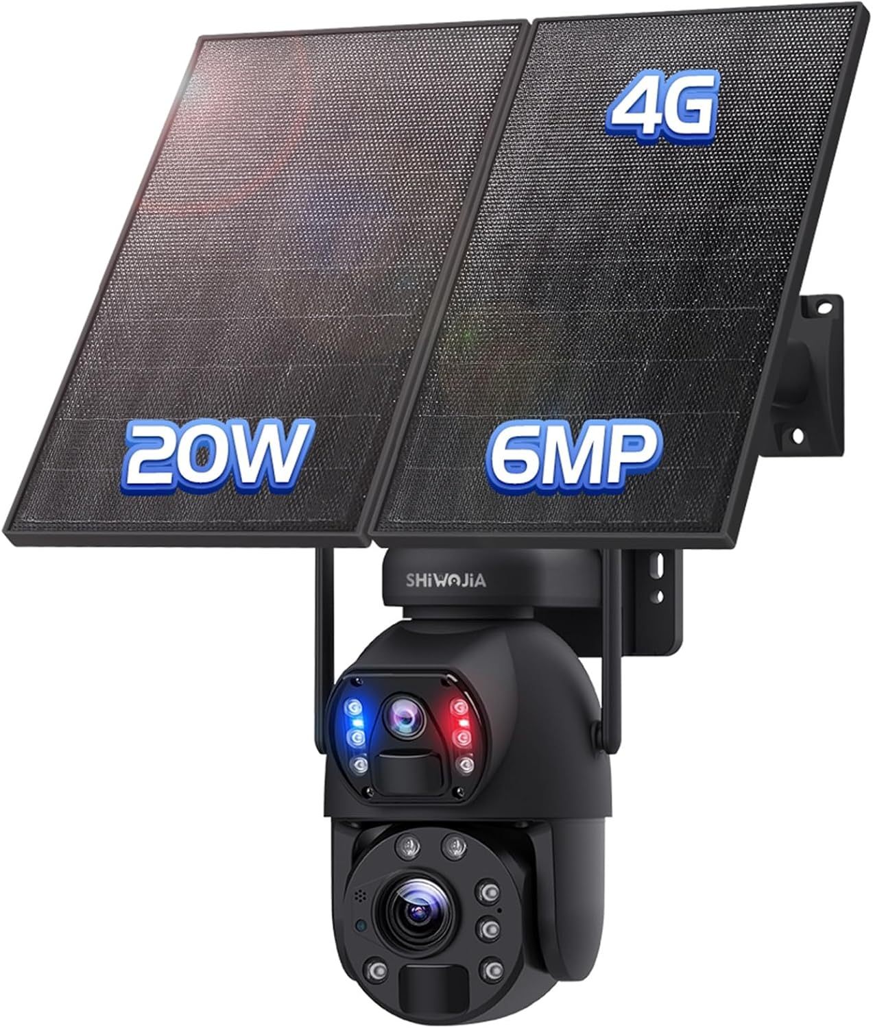 20X Zoom 4G Telecamera Esterno con SIM Scheda 20W Pannello Solare, 6MP 360 gradi PTZ Telecamere Senza Fili da Esterno Registrazione 24 7 , 150M Visione Notturna, Rilevamento del Movimento PIR-Comfyia