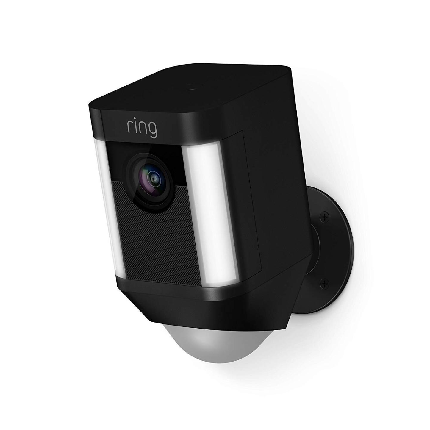 Ring Spotlight Cam Battery - Videocamera di sicurezza HD con faretto LED, allarme acustico, comunicazione bidirezionale, alimentata a batteria-Comfyia