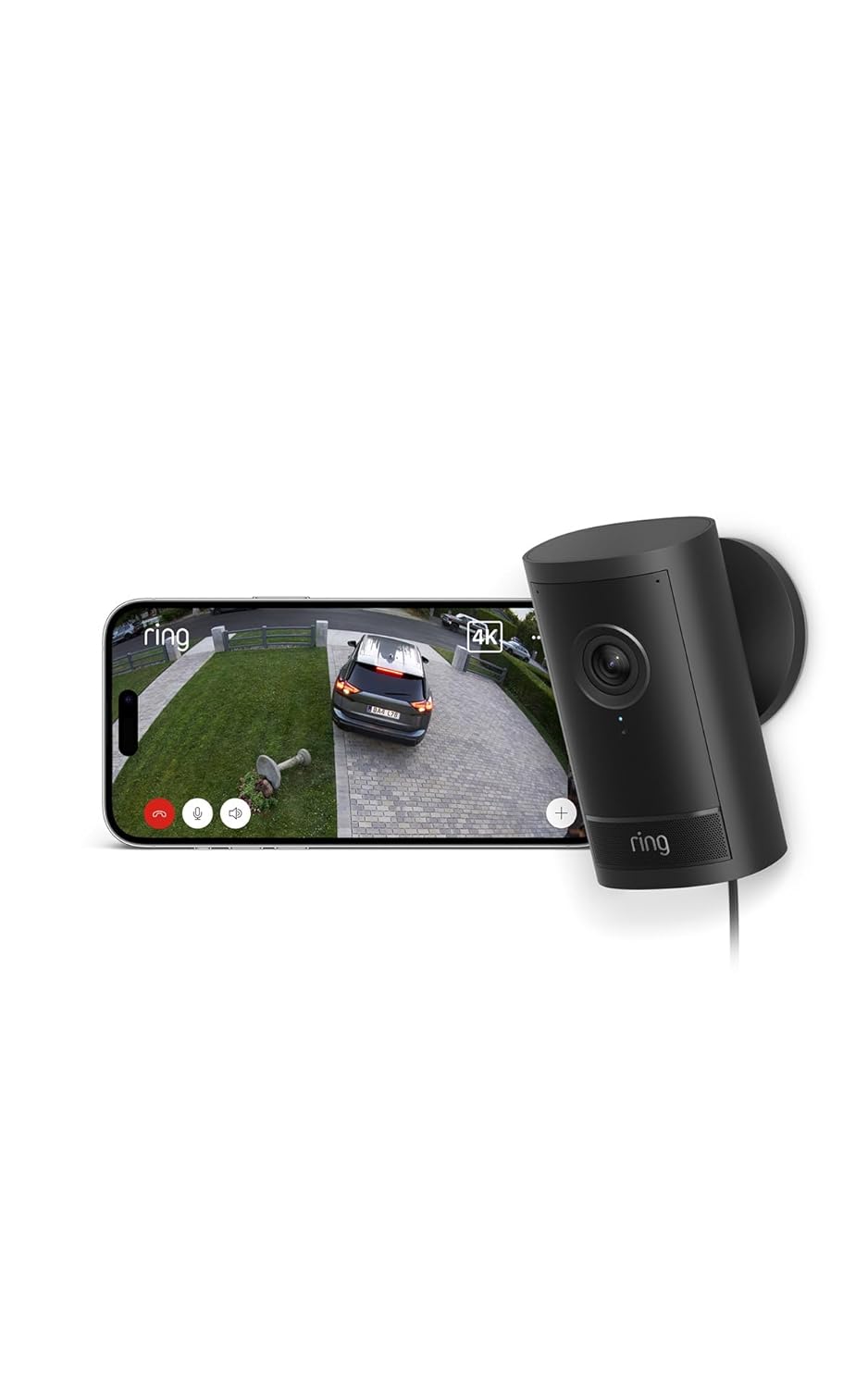 Ring Videocamera esterna Pro Plug-In Outdoor Camera Pro, ultimo modello - Videocamera di sicurezza - Retinal 4K, zoom 10x - Prova gratuita di 30 giorni piano dabbonamento Ring-Comfyia