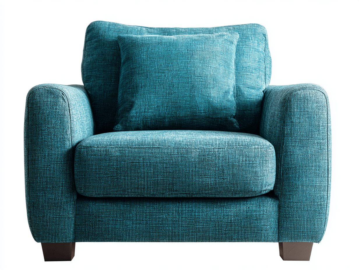 Poltrona in tessuto con cuscino – 94×90×101 cm – blu petrolio – design moderno con braccioli imbottiti-Comfyia