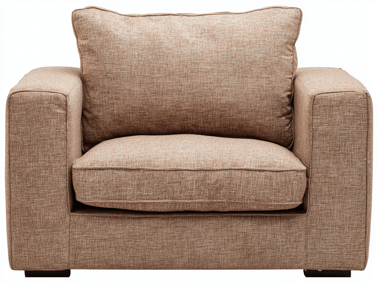 Poltrona in tessuto – 98×94×105 cm – marrone chiaro – design moderno con seduta ampia e braccioli squadrati-Comfyia