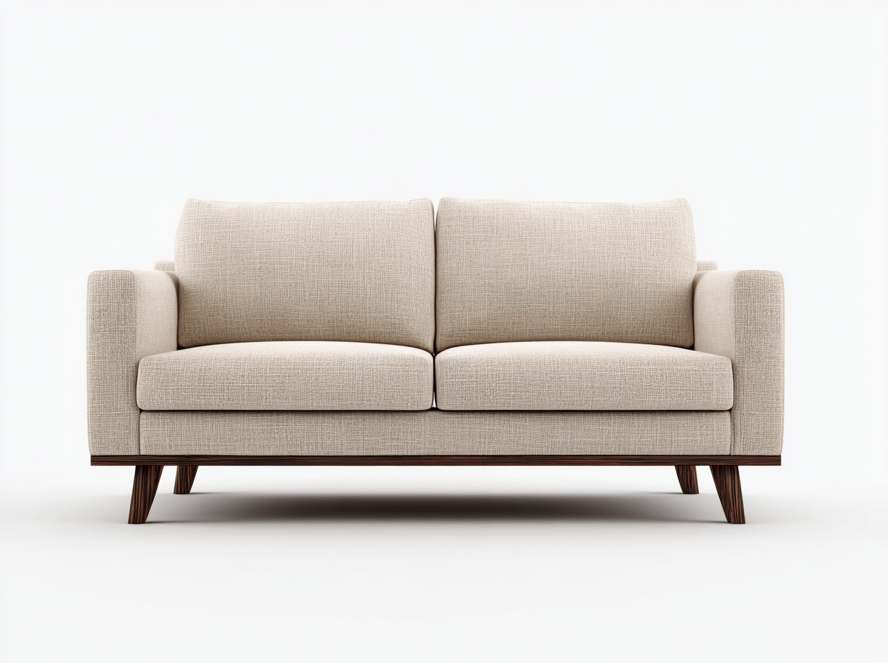 Divano lineare 2 posti tessuto beige 160×88×84 cm - stile moderno compatto