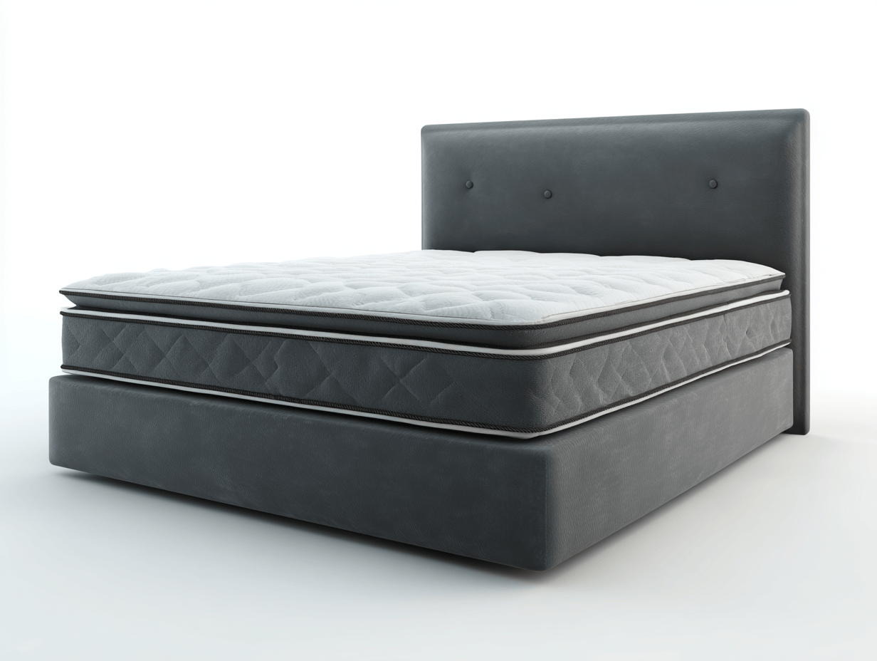 Letto boxspring imbottito 160×200 cm – similpelle grigio scuro – con materasso incluso
