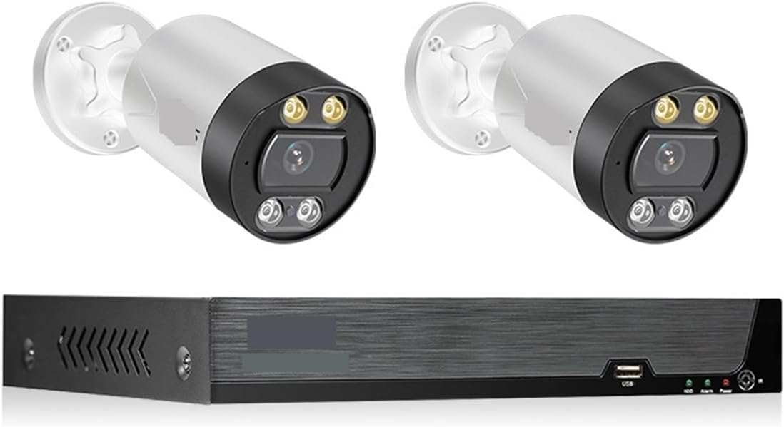 Di telecamere 4K Poe Kit telecamera di sorveglianza Vedio da 8 MP Set CCTV Protezione sicurezza Registrazione 8CH esterna 4T,8CH white 2 camera-Comfyia