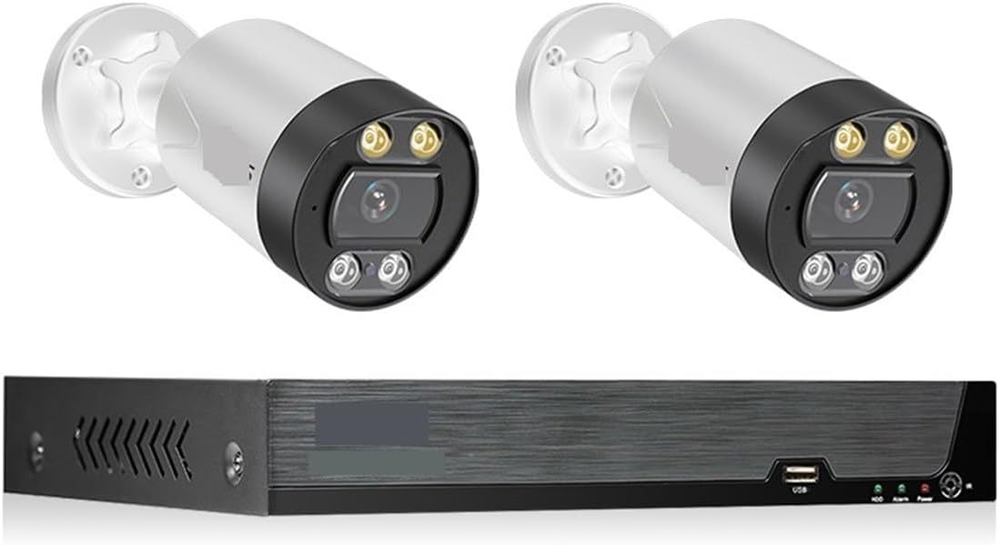 Di telecamere 4K Poe Kit telecamera di sorveglianza Vedio da 8 MP Set CCTV Protezione sicurezza Registrazione 8CH esterna 4T,8CH white 2 camera-Comfyia