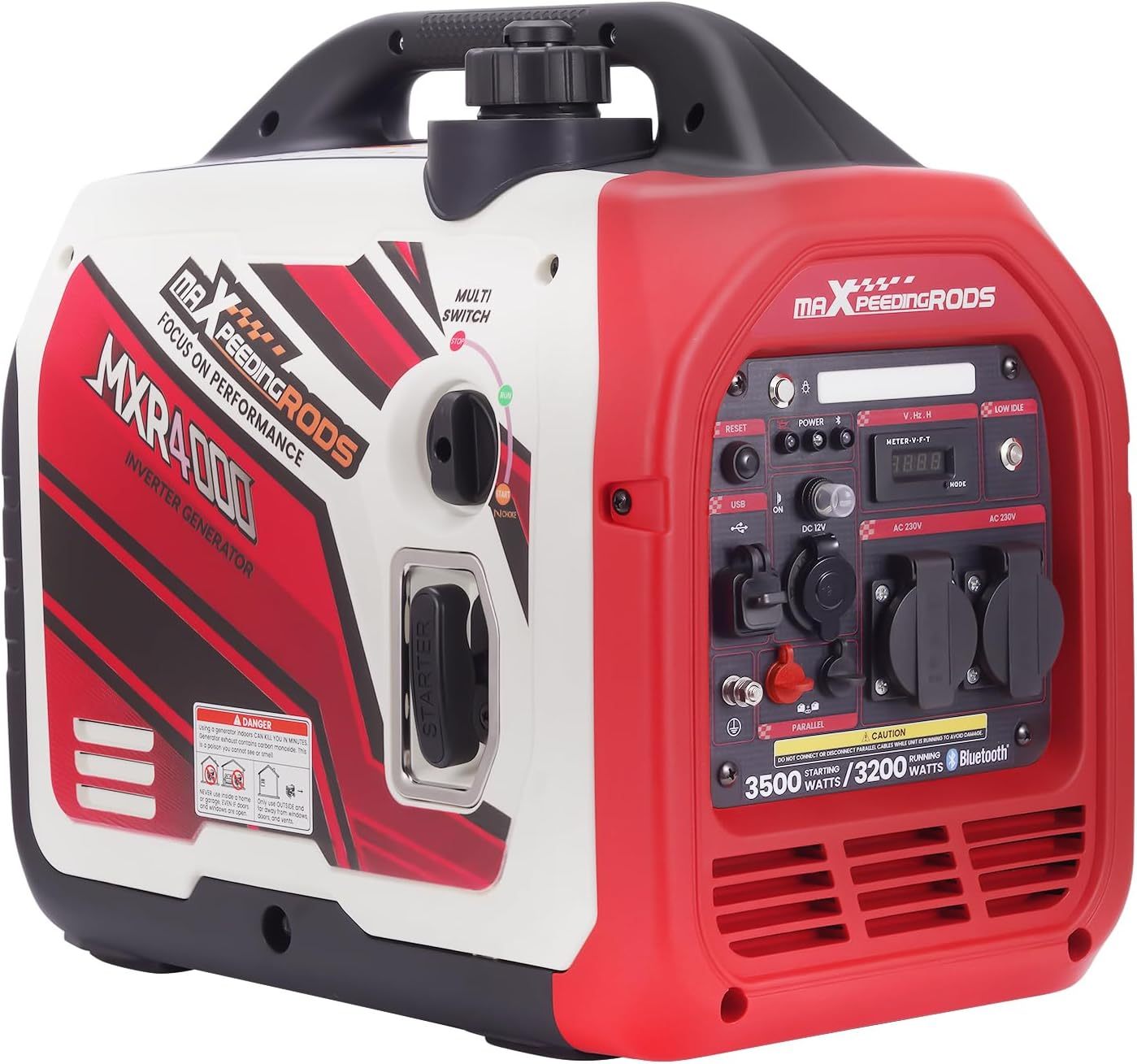 maXpeedingrods Generatore di corrente Inverter 3500 W, generatore a benzina con monitoraggio remoto dati tramite app Bluetooth, adatto per camper per campeggio allaperto, backup per casa-Comfyia