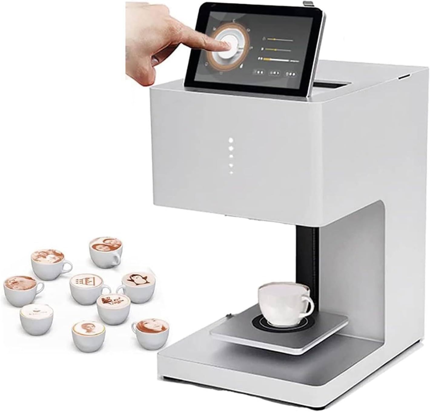 Stampante artistica 3D, stampa digitale a getto dinchiostro, stampa fotografica WIFI, display touch screen, stampante 3D Latte Art, caricamento selfie foto WiFi digitale 27 cm x 34 cm x 41 cm-Comfyia