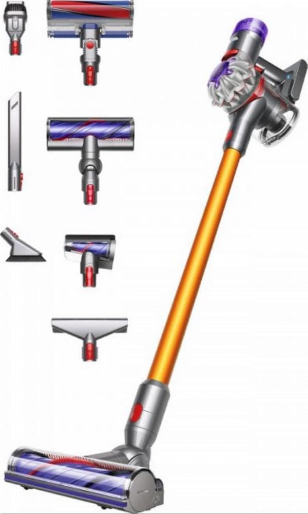 Dyson V8 Absolute Aspirapolvere Senza Filo, 115 AW, fino a 40 min di autonomia, Spazzola Motorbar anti-groviglio, rimuove peli di animali, Spazzola Fluffy, aspirapolvere portatile e per pavimenti-Comfyia