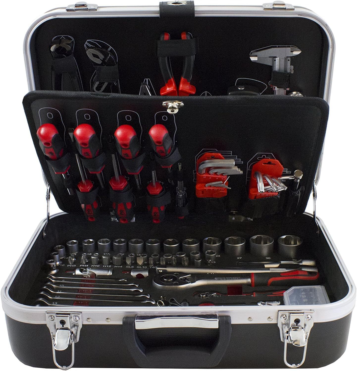 LTI By Krino 64230303 - Set Multiutensili con Bussole e Accessori e Utensili Manuali in Valigetta Professionale, Antiurto - 153 Pezzi-Comfyia