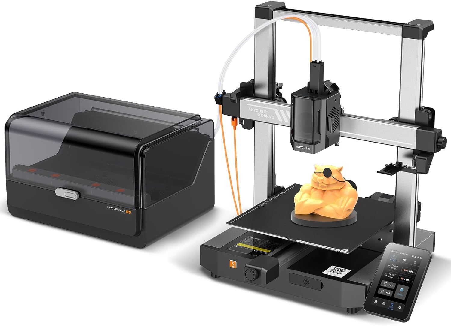 ANYCUBIC Kobra 3 Combo Stampante 3D Intelligente per la Stampa Multicolore da 4 a 8 Colori , Stampante 3D FDM ad Alta Velocita di 600 mm s,Grande Volume di Stampa 250 x 250 x 260mm-Comfyia