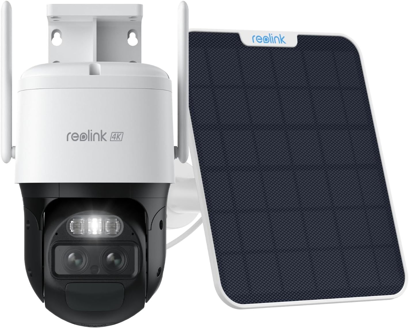 Reolink 4K Telecamera Senza Fili da Esterno a Batteria, 360 gradi PTZ con Pannello Solare, Auto-Tracking, Doppia Lente e Visione Notturna a Colori, Rilevamento Intelligente Persone Veicoli IP66, Trackmix-Comfyia