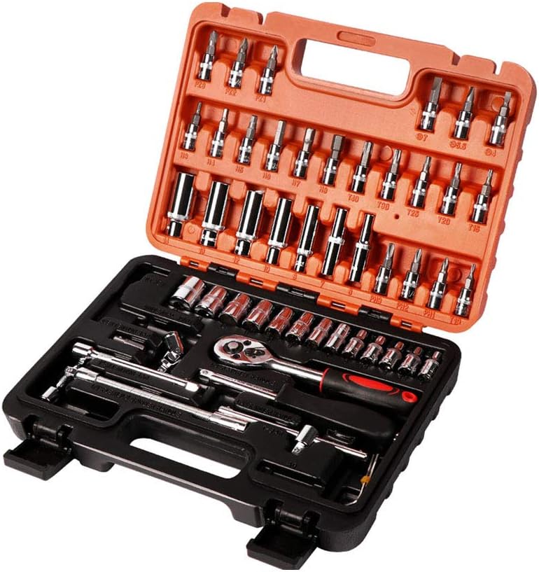 Strumenti e Attrezzature meccaniciSet Set di Chiavi a Bussola, Chiave a cricchetto a sgancio rapido per Fai da Te, Riparazione Auto 53 Pezzi-Comfyia