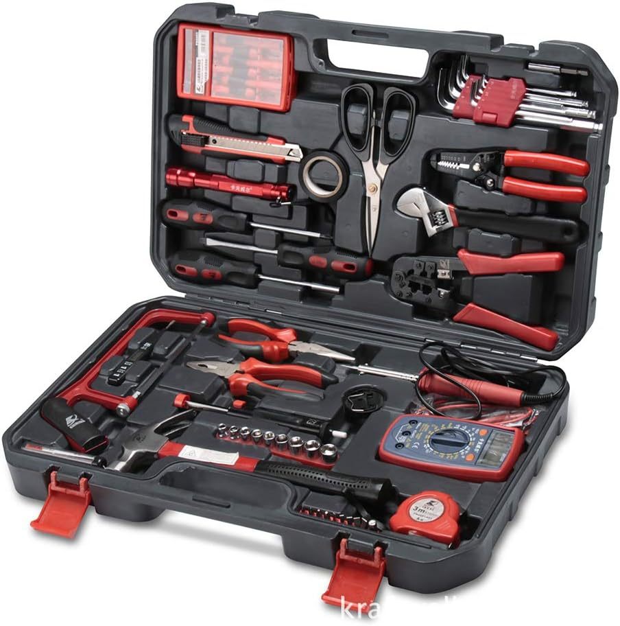 JIXIN Valigia Degli Attrezzi, Kit Attrezzi- Per Piccole Riparazioni Fai Da Te in Casa e in Ufficio. Utensili Manuali in Una Custodia Compatta-Comfyia