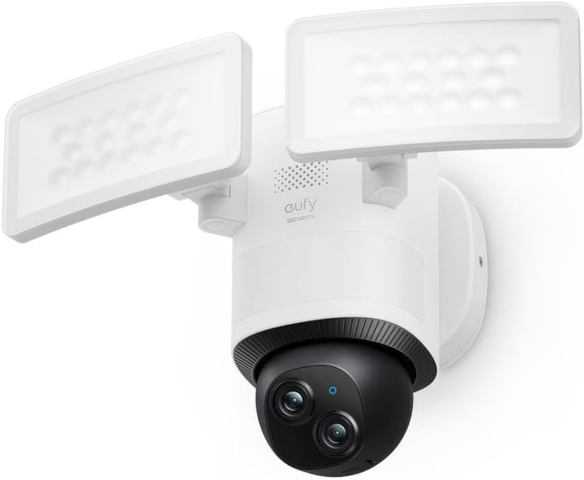 eufy Security Telecamera a faro E340 cablata, inclinazione e panoramica a 360 gradi, due telecamere, compatibile con HomeBase 3, archiviazione in locale, nessun costo mensile-Comfyia