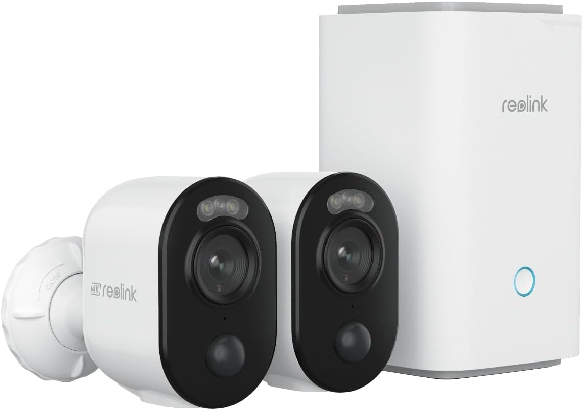 Reolink 4K Telecamera Wi-Fi Esterno Senza fili Batteria HomeKit, Dual Band WiFi, Visione Notturna a Colori, Rilevamento Smart, Registrazione Locale, Nessun Costo Mensile, HomeHubArgus 3 UltraX2-Comfyia