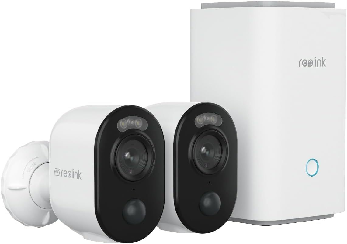 Reolink 4K Telecamera Wi-Fi Esterno Senza fili Batteria HomeKit, Dual Band WiFi, Visione Notturna a Colori, Rilevamento Smart, Registrazione Locale, Nessun Costo Mensile, HomeHubArgus 3 UltraX2-Comfyia