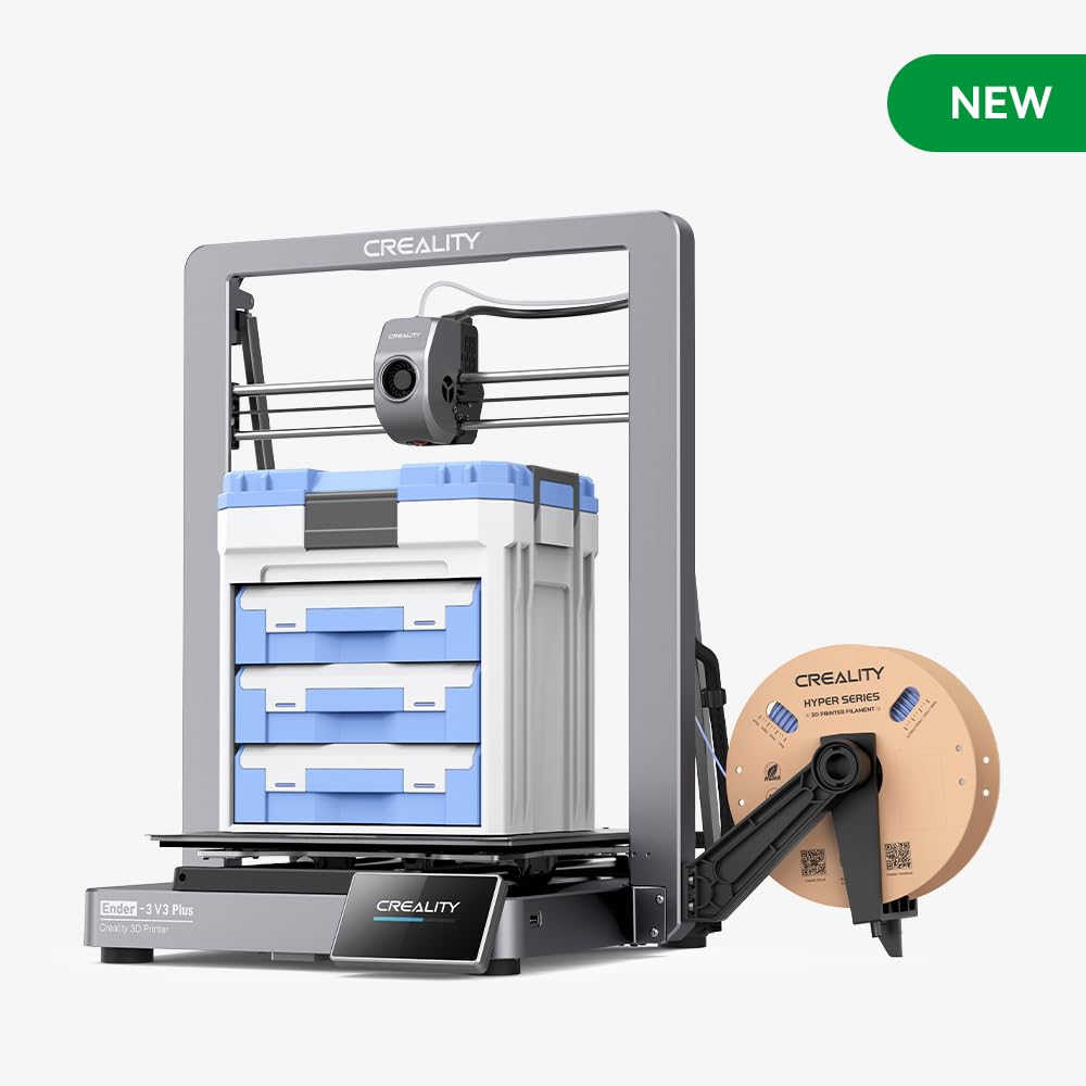 Creality ufficiale Ender 3V3 PLUS Stampante 3D, nuova versione 2024 aggiornata con velocita di stampa di 600 mm s Livellamento automatico Estrusore diretto Stampa a 300 gradi Motori a Y doppi-Comfyia