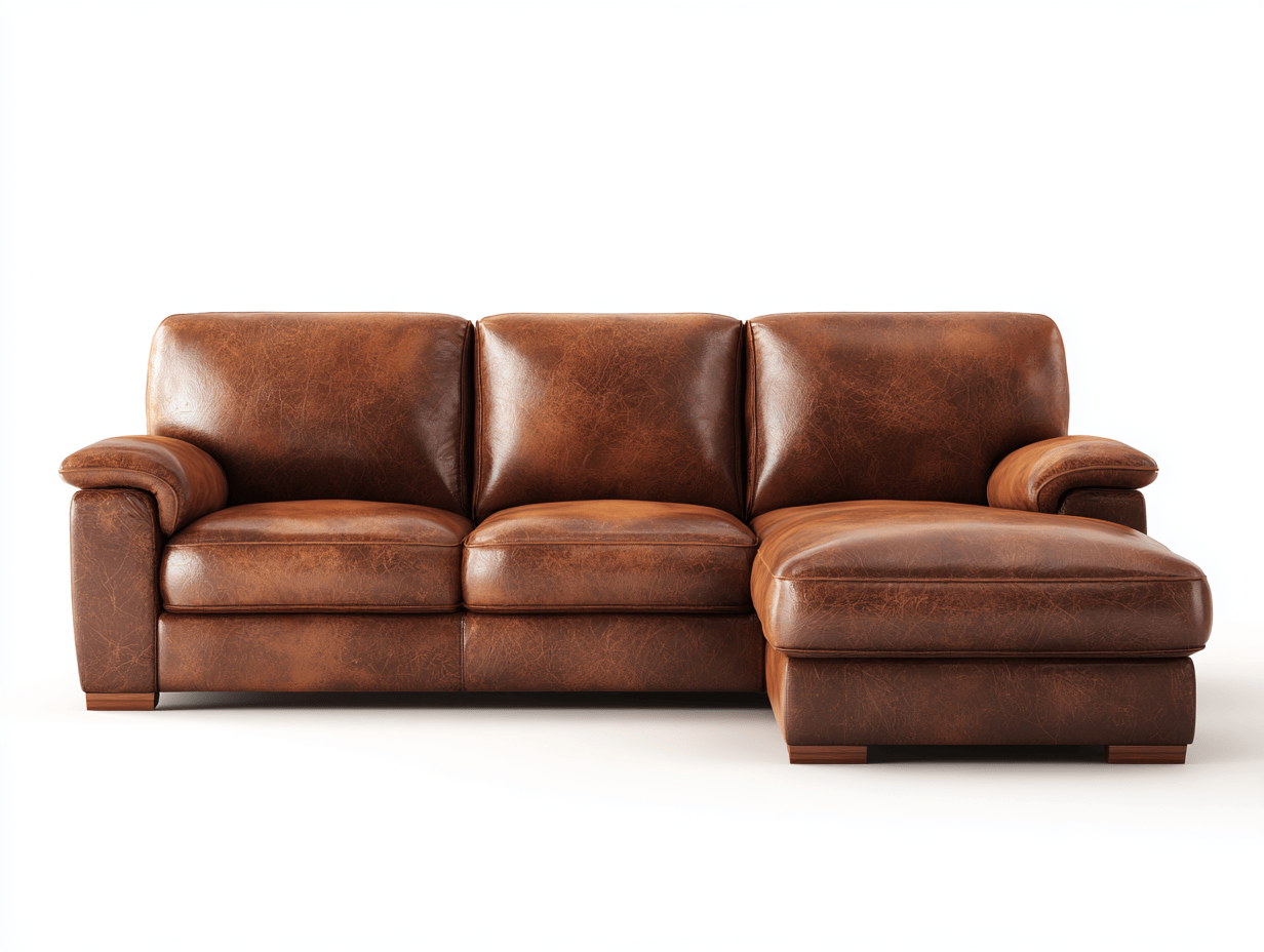 Divano angolare in pelle 225×160×88 cm – marrone – stile vintage con chaise longue e braccioli imbottiti-Comfyia