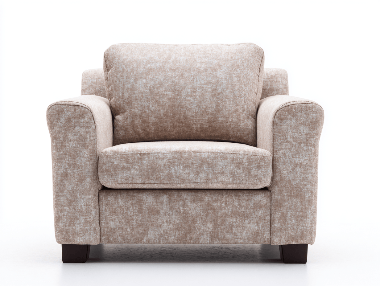 Poltrona in tessuto con cuscino – 95×90×102 cm – beige chiaro – design moderno con braccioli imbottiti-Comfyia