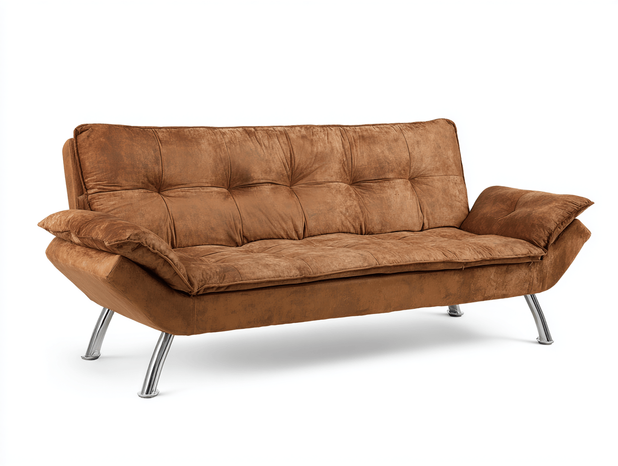 Divano lineare in tessuto marrone – 175×80×86 cm – design moderno e compatto