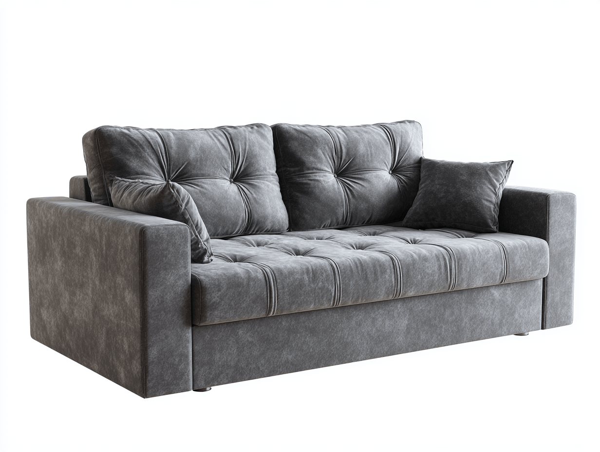 Divano lineare 2 posti in tessuto 162×94×92 cm – grigio – con vano contenitore e cuscini