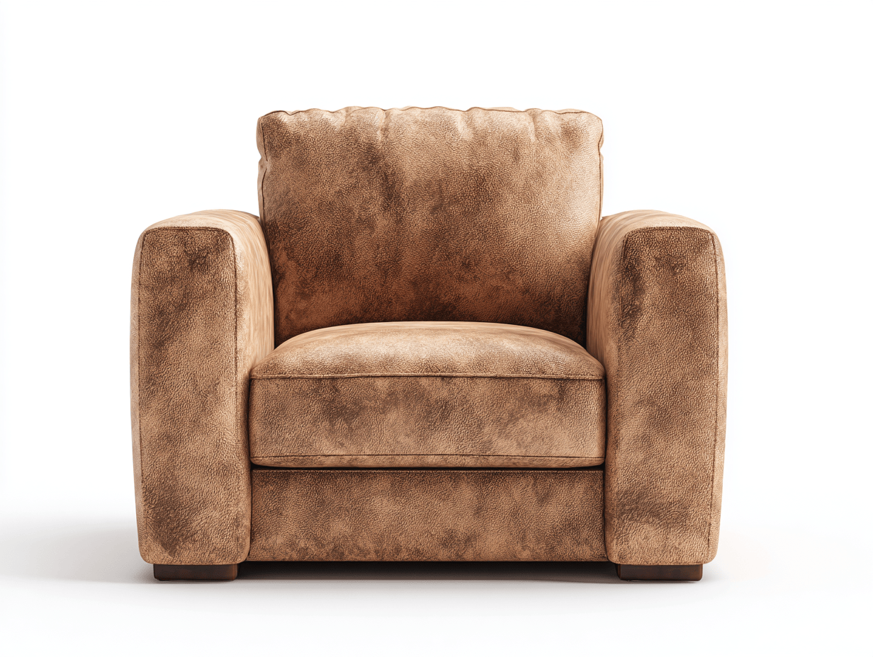 Poltrona in microfibra – 100×96×107 cm – marrone chiaro – design moderno con braccioli larghi e seduta imbottita-Comfyia