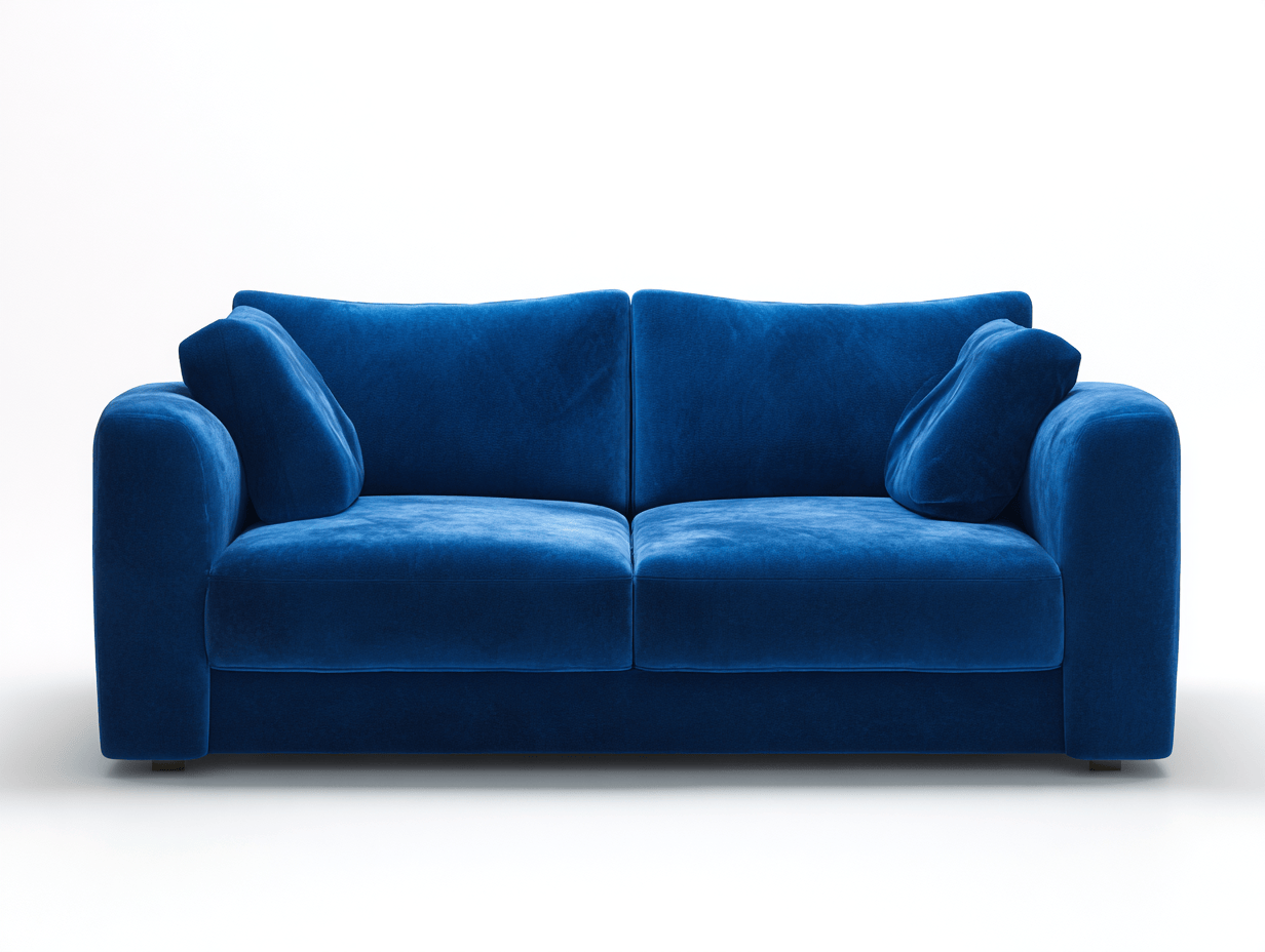 Divano lineare 2 posti tessuto 165×94×86 cm – blu intenso – design moderno con cuscini inclusi