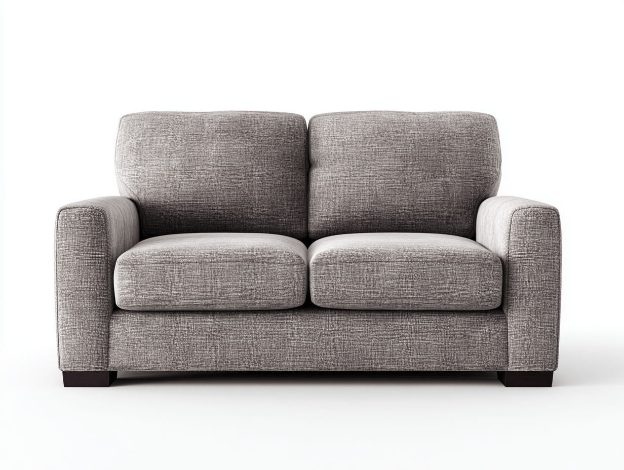 Divano lineare 2 posti tessuto grigio 150×85×84 cm - stile moderno compatto