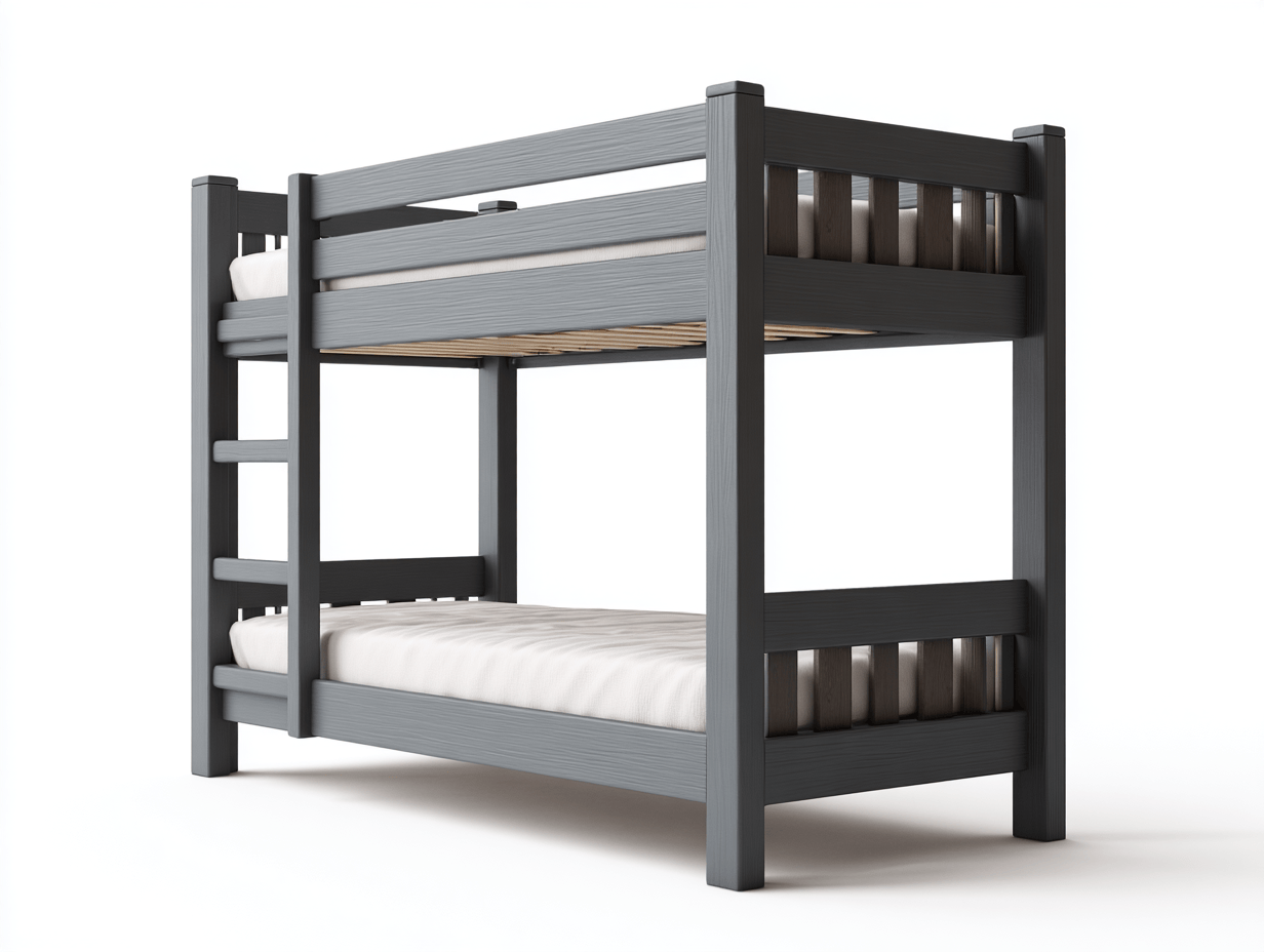 Letto a castello – legno grigio 200×100×165 cm – design semplice e moderno