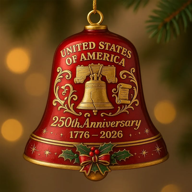 🌟Proudly made in Texas, USA🔔United States 250th Anniversary Bell Ornament 
