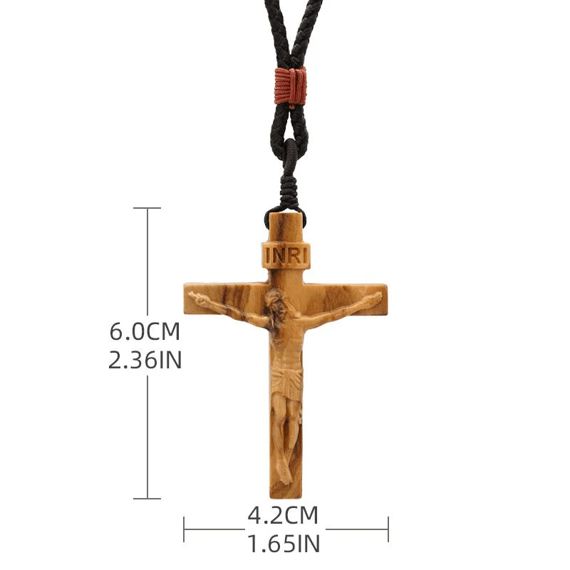 ✝️100% Handmade Jesus Cross Wooden Necklace
