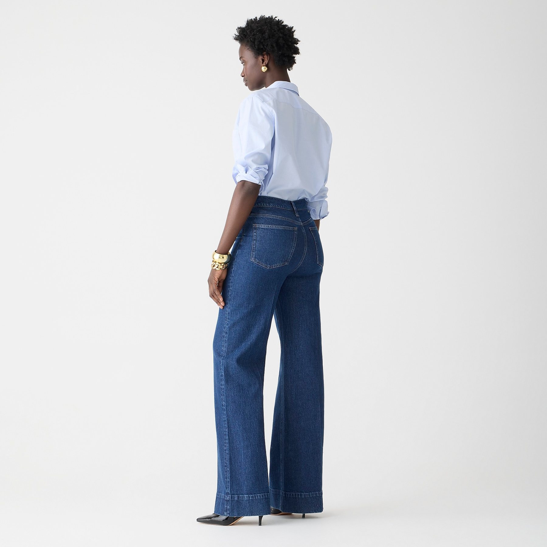 Wide Leg Denim Trouser (Buy 2 Free Shipping)