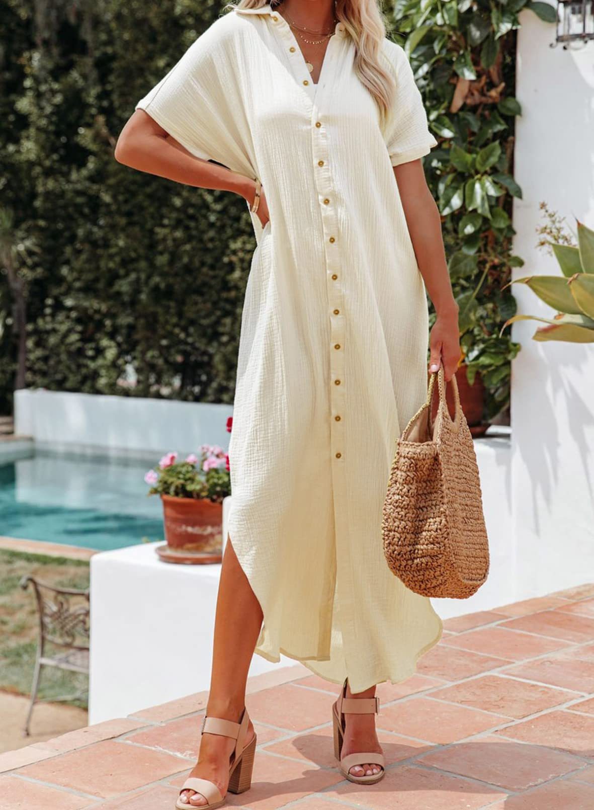 Button Swimsuit Coverups