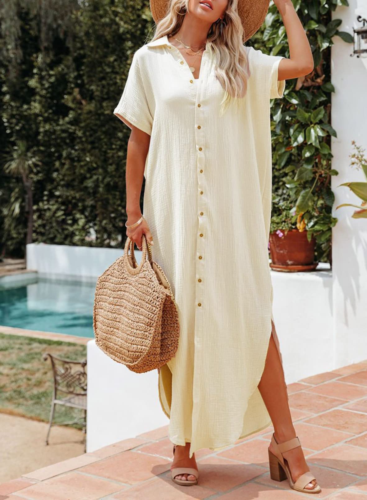 Button Swimsuit Coverups