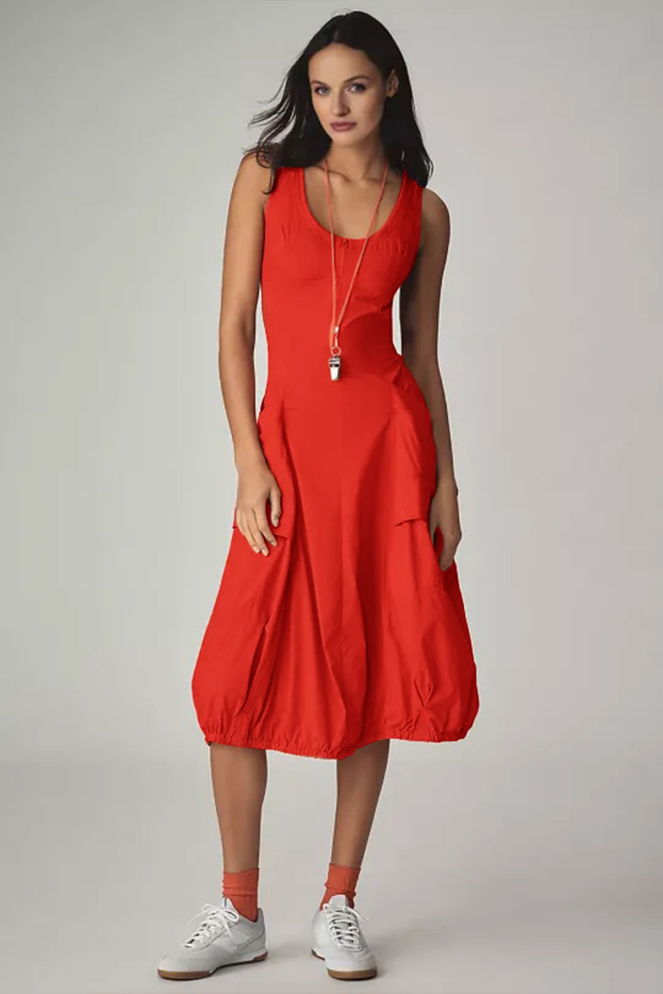 Daily Practice Fastpack Bubble-Hem Midi Dress (Buy 2 Free Shipping)
